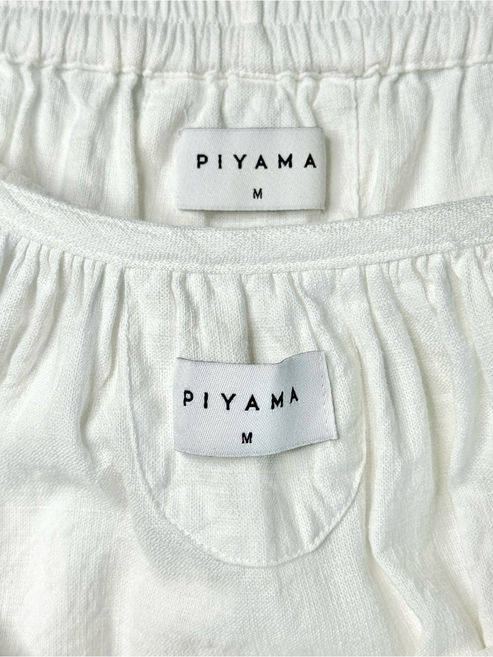 Piyama Heidi Lyocell Linen Two Piece Lounge Pajama Set Coconut Size M - Picture 13 of 16